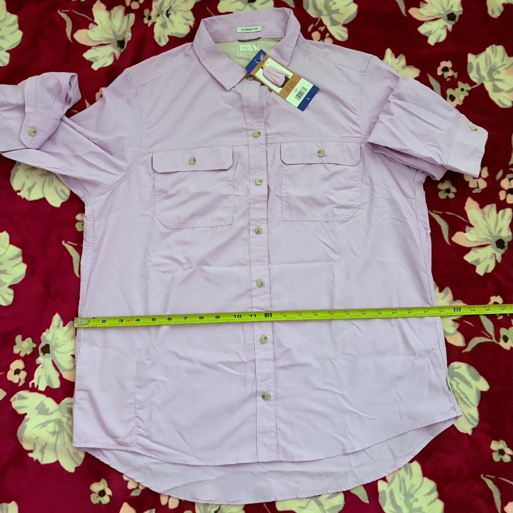 ❤️Eddie Bauer Lavender Button-Down Shirt NWT size L - Picture 10 of 16